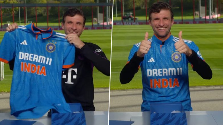Thomas Muller Dons Team India Jersey: 'इस विराट कोहली को देखो...' थॉमस मुलर ने पहनी टीम इंडिया की जर्सी, IND vs NZ मैच से पहले दिया संदेश, देखें वीडियो