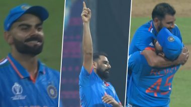 Rohit Sharma Lifting Shami Video: न्यूजीलैंड के खिलाफ सात लेने पर रोहित शर्मा ने मोहम्मद शमी को अपनी गोद में उठाया, वीडियो हुआ वायरल