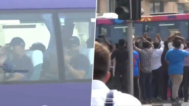 New Zealand Arrives At Wankhede Stadium: सेमीफाइनल मुकाबले के लिए मुंबई के वानखेड़े स्टेडियम पहुंची न्यूजीलैंड की टीम, देखें विडियो