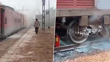 Maharashtra Train Fire Video: सावंतवाड़ी के पास कोंकण रेलवे की मांडवी एक्सप्रेस में लगी आग