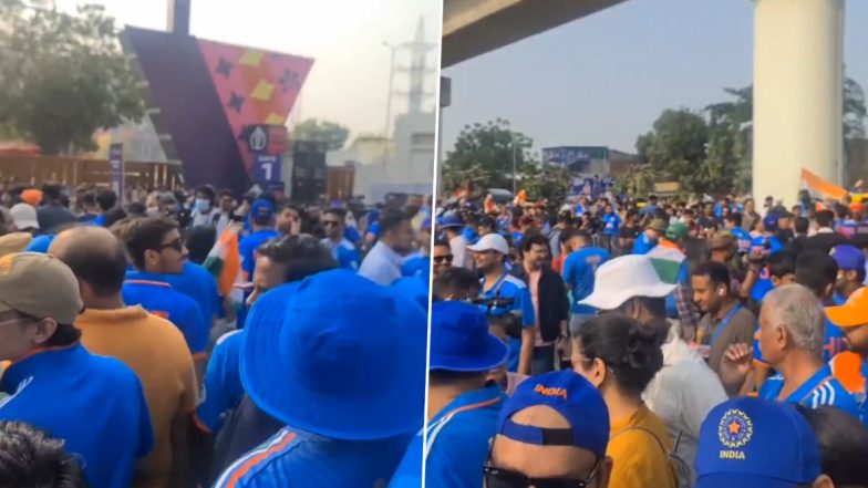 ICC Cricket World Cup 2023 Final: विश्व कप फाइनल से पहले नरेंद्र मोदी स्टेडियम के बाहर उमड़ी भीड़, फैंस में दिखा उत्साह, देखें वीडियो