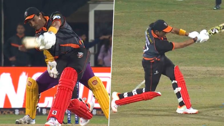 Robin Uthappa Sixes:&nbsp;लीजेंड्स लीग क्रिकेट में रॉबिन उथप्पा ने इकबाल अब्दुल्ला के एक ओवर में लगाए तीन गगनचुंबी छक्का, देखें वीडियो