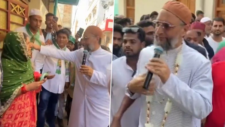 Telangana Election 2023: तेलंगाना में AIMIM की जीत के लिए चुनाव मैदान में उतरे ओवैसी, कारवां सीट से उम्मीदवार कौसर मोहिउद्दीन के लिए घर-घर जाकर मांगे वोट- VIDEO