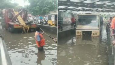 Tamil Nadu Rains: तमिलनाडु के चेन्नई में भारी बारिश, सबवे में पानी भरने से सरकारी बस फंसी- VIDEO