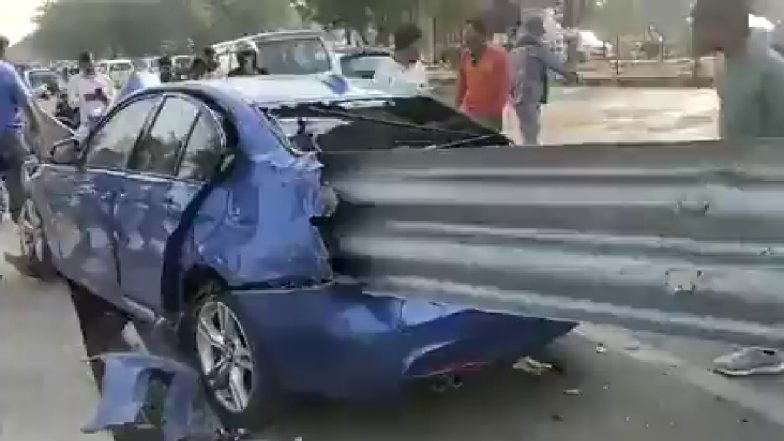 BMW Car Accident Video: गुजरात में 150 की रफ्तार से डिवाइटर से टकराई बीएमडब्ल्यू कार, रेलिंग हुई आर-पार, हादसे का वीडियो वायरल