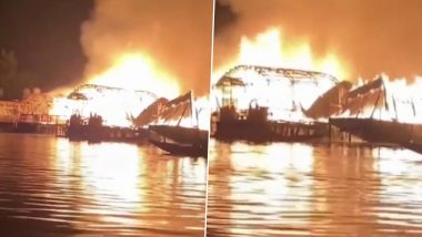 Dal Lake Fire Video: जम्मू-कश्मीर के श्रीनगर की डल झील में लगी आग, 5 हाउस बोट जलकर ख़ाक