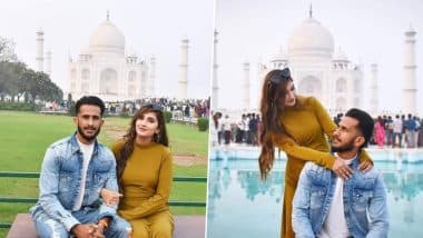 Hasan Ali Visits Taj Mahal With Wife: घर लौटने से पहले पत्नी सामिया हसन अली के साथ ताज महल देखने पहुंचे पाकिस्तानी क्रिकेटर हसन अली, देखें वायरल तस्वीरें