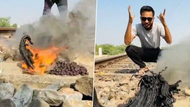 Firecrackers on Railway Tracks: यूट्यूबर ने रेलवे ट्रैक पर जलाए Black Snakes के पटाखे, वीडियो वायरल होने के बाद एक्शन में RPF