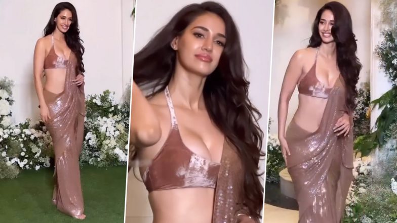 Disha Patani का सिजलिंग साड़ी में दिखा किलर अवतार, एक्ट्रेस की दिलकश अदाओं ने धड़काया यूजर्स का दिल (Watch Video)
