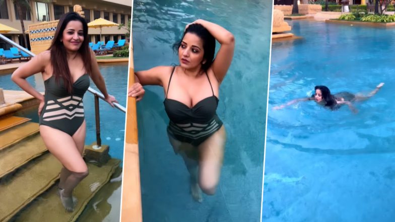 भोजपुरी अदाकारा Monalisa ने सिजलिंग बिकनी पहन स्विमिंग पूल में लगाए गोते, एक्ट्रेस की हॉटनेस ने बढ़ाया तापमान (Watch Video)
