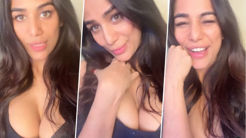 Poonam Pandey ने डीप नेक आउटफिट पहन दिए सेक्सी पोज, यूजर्स का धड़का दिल (Watch Video)