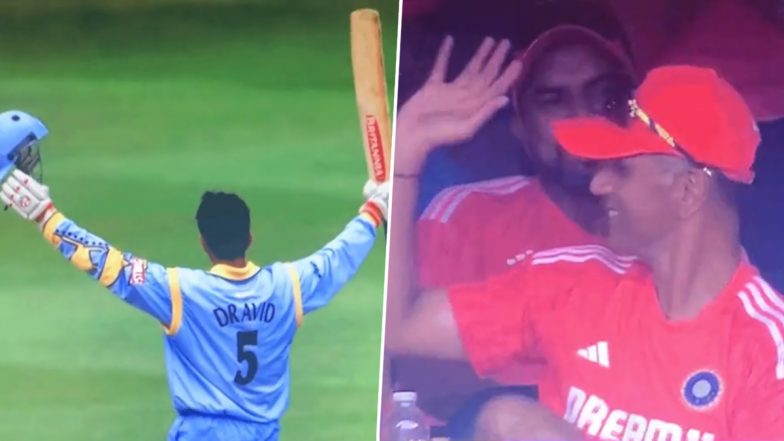 IND vs NED CWC 2023: मैच के दौरान विश्व कप 1999 में Rahul Dravid के प्रदर्शन की झलक बड़े स्क्रीन पर दिखाए जाने पर किए रियेक्ट, देखें वायरल वीडियो