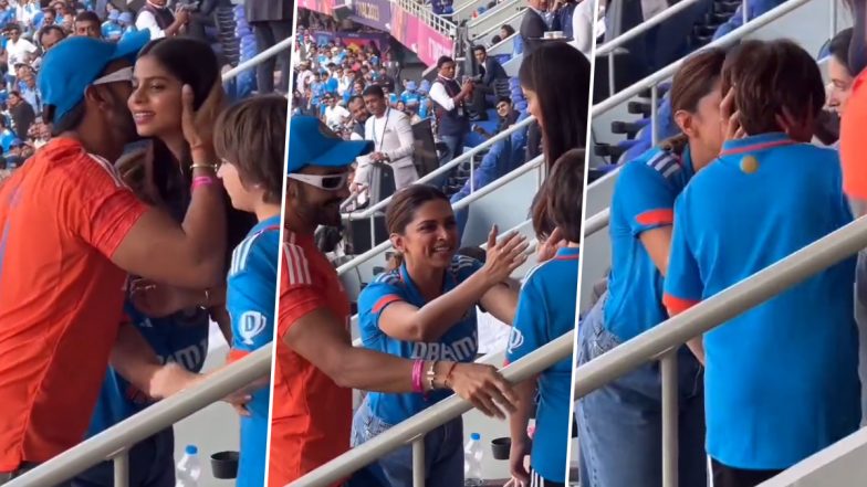 Deepika Padukone and Ranveer Singh: दीपिका पादुकोण और रणवीर सिंह ने शाहरुख खान के बच्चों पर लुटाया प्यार, वायरल हुआ क्यूट वीडियो (Watch Video)