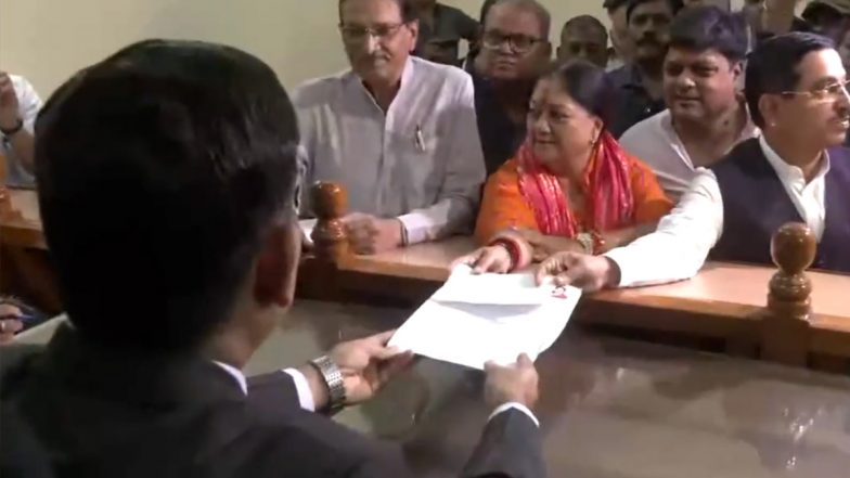 Rajasthan Elections 2023: वसुंधरा राजे ने नामांकन दाखिल करने के बाद कहा, स्पष्ट करना चाहती हूं कि मैं कहीं नहीं जा रही
