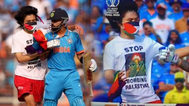 Security Breach in IND vs AUS Match: लाइव मैच में सुरक्षा घेरा तोड़कर मैदान में घुसा फिलिस्तीन समर्थक, विराट कोहली के कंधे पर रखा हाथ