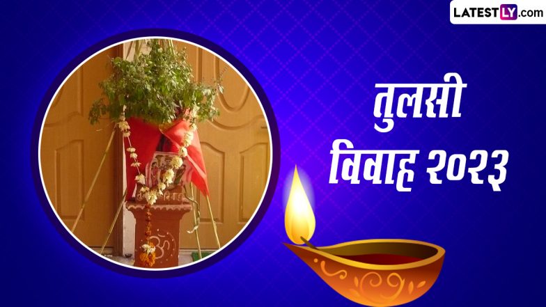 Tulsi Vivah 2023 & HD Images: तुलसी विवाह के खास पर्व पर ये हिंदी WhatsApp Stickers, GIF Greetings और HD Wallpapers भेजकर दें बधाई