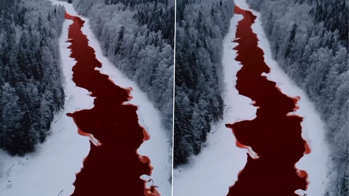 River Turns Red In Russia   1 63 1 