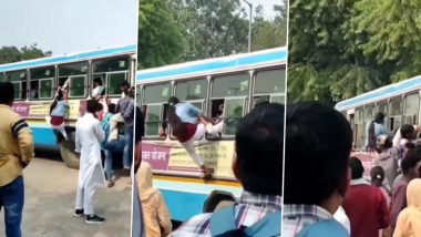 Girl Boarding Bus From Window Video: भरी हुई चलती बस की खिड़की से बस में चढ़ी लड़की, देखें वायरल वीडियो