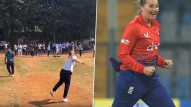 Sophie Ecclestone Shows Her Bowling Skills Video: सोफी एक्लेस्टोन ने मुंबई के ओवल मैदान में दिखाया अपना गेंदबाजी कौशल, वीडियो हुआ वायरल