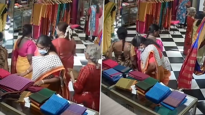 Saree Thief Video: महिला चोरों ने चेन्नई के एक स्टोर से चुराई साड़ी, देखें वायरल वीडियो