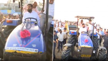 Maharashtra CM Eknath Shinde Drives Tractor: मुंबई के जुहू बीच पर चला स्वच्छता अभियान, सीएम एकनाथ शिंदे ने चलाया ट्रैक्टर; देखें VIDEO