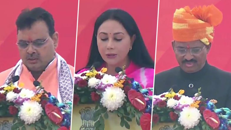 Rajasthan New CM: अपने जन्मदिन पर भजनलाल शर्मा ने ली राजस्थान के मुख्यमंत्री पद की शपथ, दीया कुमारी और प्रेम चंद बैरवा बने डिप्टी सीएम