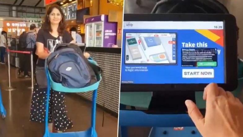 Smart Trolley At Hyderabad Airport: हैदराबाद एयरपोर्ट पर आ गई ये स्मार्ट ट्रॉली, वीडियो में महिला ने बताया इसे कैसे करें यूज