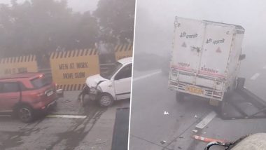 Accident on Yamuna Expressway: यमुना एक्सप्रेस पर घने कोहरे के चलते बड़ा हादसा, कई गाड़ियां आपस में टकराई, देखें वीडियो