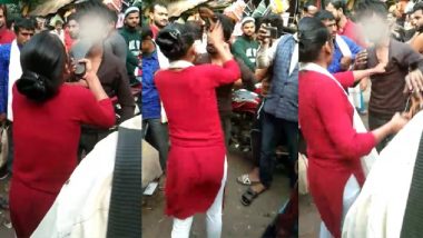 VIDEO: 40 सेकंड 13 बार चप्पल मारा, छेड़खानी के बाद लड़की ने मनचले को पीटकर सिखाया सबक