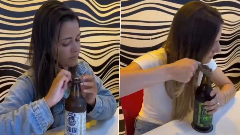 Viral Video: महिलाओं ने अपने बालों से बियर की बोतल खोलकर दिखाया अपना टैलेंट, लोग हुए हैरान