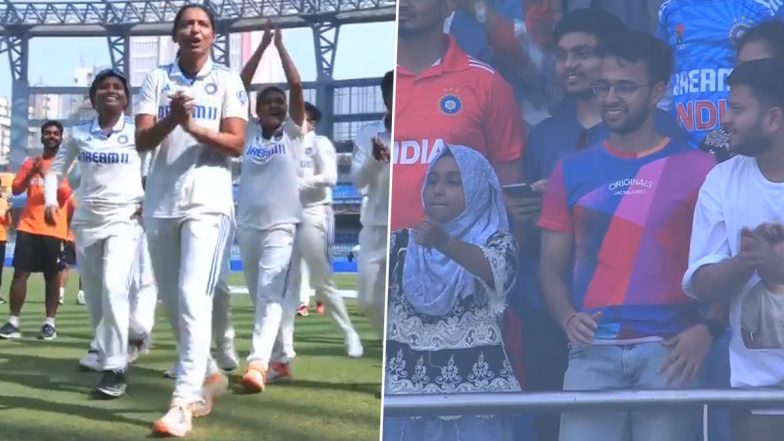 Women’s Team Lap Of Honour: ऑस्ट्रेलिया के खिलाफ टेस्ट मैच में जीत के बाद वानखेड़े स्टेडियम में टीम इंडिया की महिलाओ ने की लैप ऑफ ऑनर, देखें वीडियो