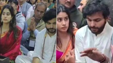 Janhvi Visits Mahakaleshwar Temple With Shikhar:भगवान भोलेनाथ के दर्शन करने महाकाल मंदिर पहुंची जान्हवी कपूर, साथ में नजर आए रूमर्ड बॉयफ्रेंड शिखर पहाड़िया (View Pics)