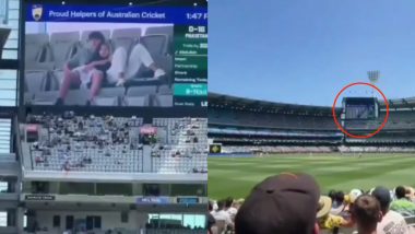 Couple Intimate Moment At MCG: AUS बनाम PAK दूसरे टेस्ट के दौरान मेलबर्न ग्राउंड में कपल ने किया कुछ ऐसा हरकत, बड़ी स्क्रीन पर खुद को देख हुआ पानी-पानी, देखें वायरल वीडियो