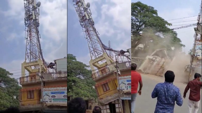 Tower Collapse Video: बेंगलुरु में धड़ाम से गिरा 200 फीट ऊंचा टावर, साथ में बिल्डिंग भी धाराशायी, देखें वीडियो