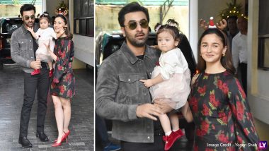 Alia-Ranbir ने बेटी के साथ मीडिया के कैमरों के सामने दिए पोज, Raha की क्यूटनेस जीत लेगी आपका दिल (Watch Video)