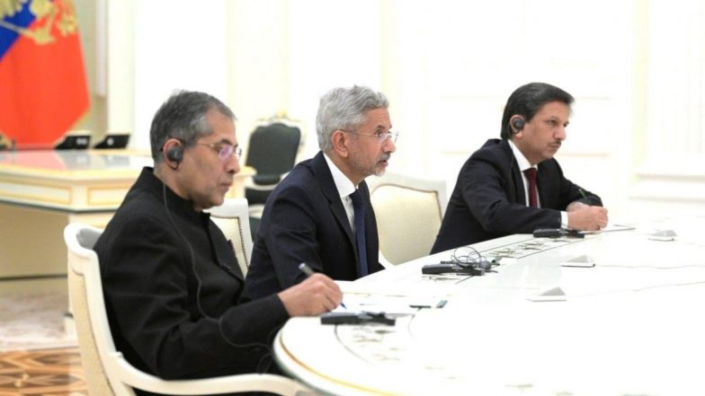 S Jaishankar Met Russian President Vladimir Putin: विदेश मंत्री एस जयशंकर ने मॉस्को में रूसी राष्ट्रपति व्लादिमीर पुतिन से की मुलाकात, इन मुद्दों पर हुई बातचीत