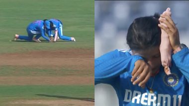 Sneh Rana Collision With Pooja Vastrakar: ऑस्ट्रेलिया के खिलाफ दूसरे वनडे में फील्डिंग के दौरान पूजा वस्त्राकर के साथ टक्कराई स्नेह राणा, दर्द से कराहते हुए मैदान से गई बाहर