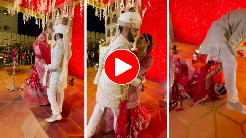 Bride Dance Blunder: हे प्रभु, हे हरिराम, ये क्या हुआ! डांस करते-करते धड़ाम से गिरी दुल्हन, हंसत-हंस कर लोटपोट हुए लोग, वीडियो वायरल
