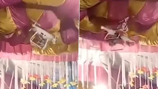 Drone Stuck in Wedding Hall: शादी के हॉल में जा फंसा उड़ता हुआ ड्रोन, नजारा देख हंसने लगे मेहमान (Watch Viral Video)