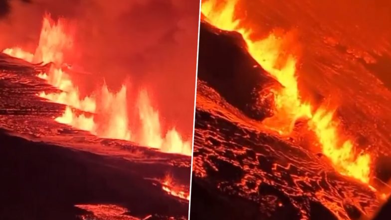 Volcano Lava Live Video: आइसलैंड में फटा भयानक ज्वालामुखी, 2.5 मील तक फैली दरारें, बही लावे की नदी