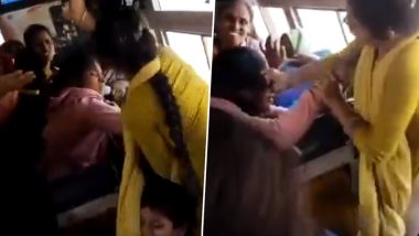 Telangana Free Bus Effect: जहीराबाद से संगारेड्डी आ रही आरटीसी बस में महिलाओं में मारपीट (देखें वीडियो)