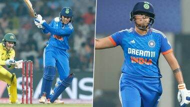 IND-W Beat AUS-W 1st T20I: पहले टी20 मुकाबले में टीम इंडिया की धमाकेदार जीत, ऑस्ट्रेलिया को 9 विकेट से हराया; तितास साधु के बाद शैफाली वर्मा और स्मृति मंधाना ने मचाया कोहराम