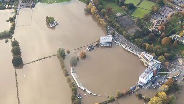 Worcestershire County Ground Flooded: इंग्लैंड में आए तूफ़ान के बाद वॉर्सेस्टरशायर क्रिकेट ग्राउंड पूरी तरह से पानी में डूबा, देखें वीडियो