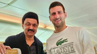 TN CM Stalin Meets Djokovic: स्पेन यात्रा के दौरान फ्लाइट में टेनिस स्टार नोवाक जोकोविच से मिले तमिलनाडु के सीएम एमके स्टालिन, देखें Photo