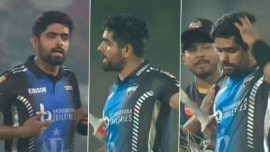 Babar Azam Heated Argument: बीपीएल में डुरडेंटो ढाका के खिलाड़ी से भिड़े बाबर आजम, तीखी बहस में अंपायर को देना पड़ा दखल, देखिएं वीडियो