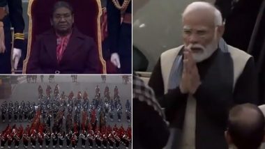 Beating Retreat Ceremony 2024: दिल्ली के विजय चौक पर बीटिंग रिट्रीट सेरेमनी शुरू, पीएम मोदी, राष्ट्रपति द्रौपदी मुर्मू और अन्य लोग हुए शामिल (Watch Video)