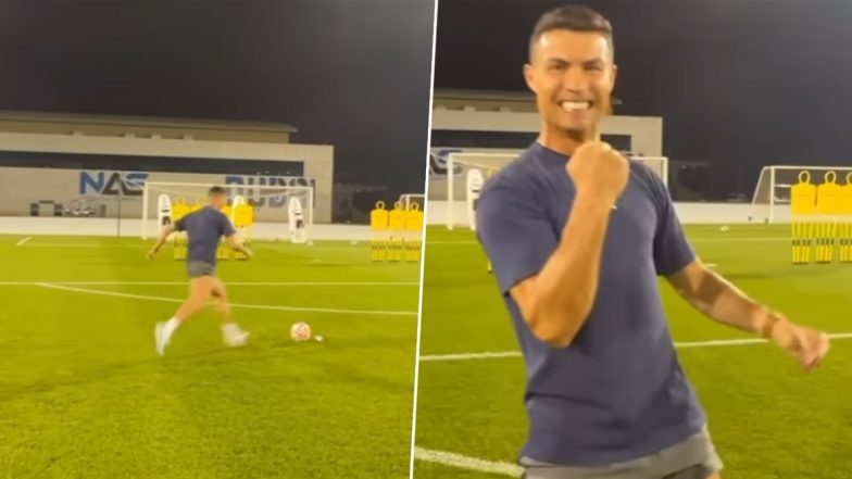 Cristiano Ronaldo: क्रिस्टियानो रोनाल्डो ने ट्रेनिंग के दौरान बेटे को दिया गुरुमंत्र, फ्रीकिक लेने का सिखाया गुर, देखें वीडियो