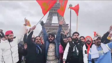 Jai Shri Ram on Eiffel Tower: विदेशों में भी गूंज रहा है जय श्री राम का जयघोष, पेरिस में एफिल टावर के पास उमड़ा राम भक्तों का 'सैलाब'