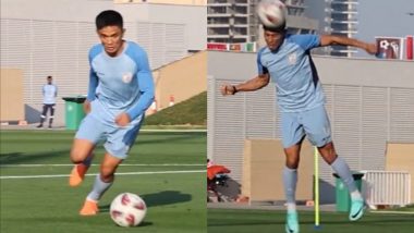 Indian Football Team Training: एएफसी एशियन कप में ऑस्ट्रेलिया के खिलाफ मैच से पहले भारतीय फुटबॉल टीम के जाबाज ट्रेनिंग में जमकर बहा रहे पसीना, देखें वीडियो