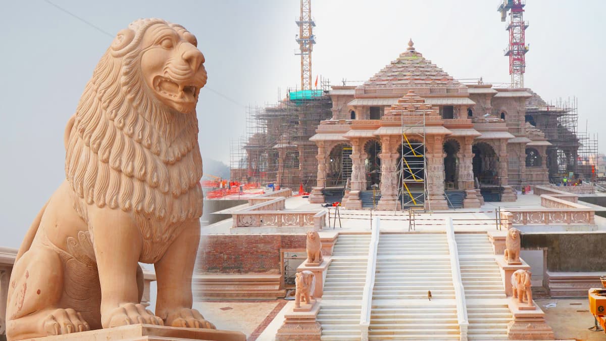 Ram Mandir Singh Dwar: राम मंदिर के भव्य सिंहद्वार की पहली तस्वीर आई ...